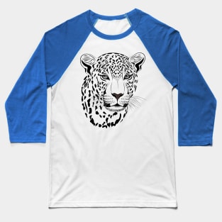 Funny T-Shirt Leopard Face Baseball T-Shirt